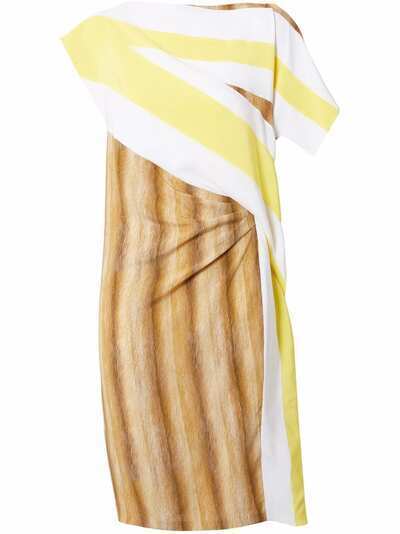 Burberry платье асимметричного кроя с графичным принтом