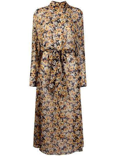 Saint Laurent платье с цветочным принтом