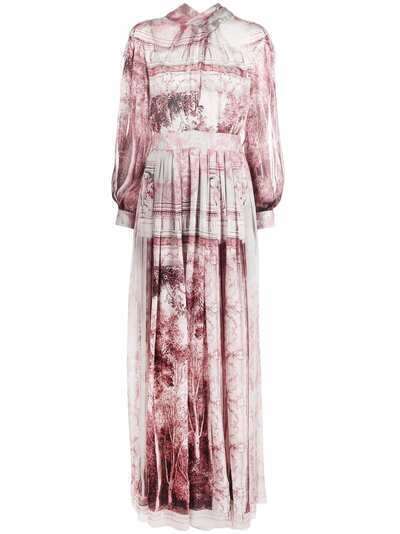 Alberta Ferretti шифоновое платье с принтом