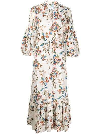 Misa Los Angeles платье-рубашка макси с цветочным принтом