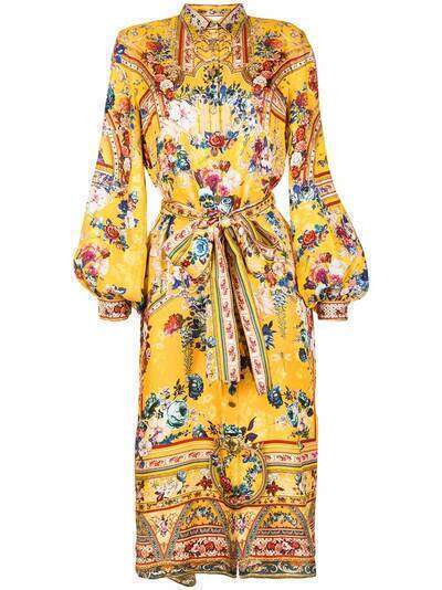 Camilla платье-рубашка миди с цветочным принтом