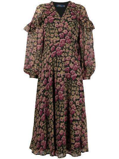 Polo Ralph Lauren платье-трапеция длины миди с цветочным принтом