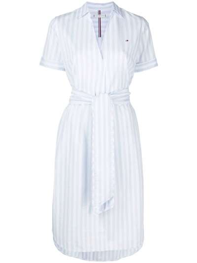 Tommy Hilfiger полосатое платье-рубашка с поясом