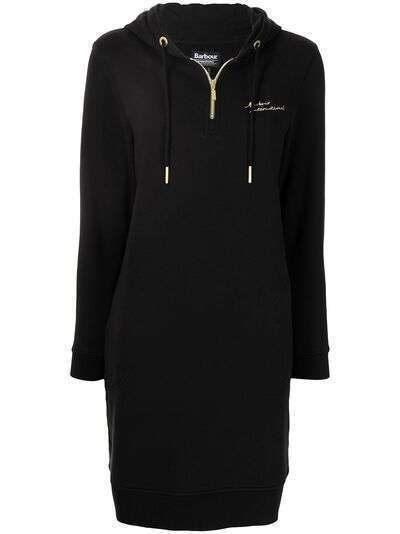 Barbour logo embroidery hooded dress