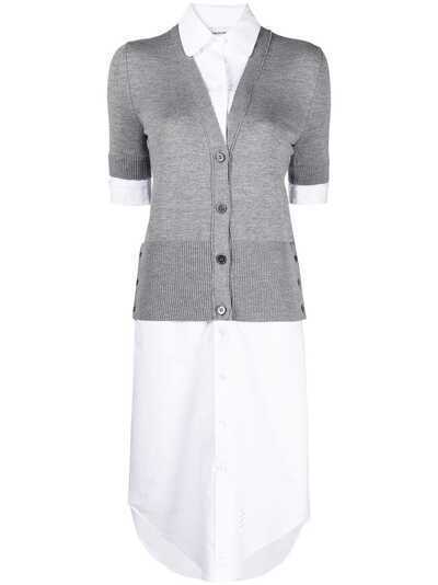 Thom Browne платье-рубашка с короткими рукавами и V-образным вырезом
