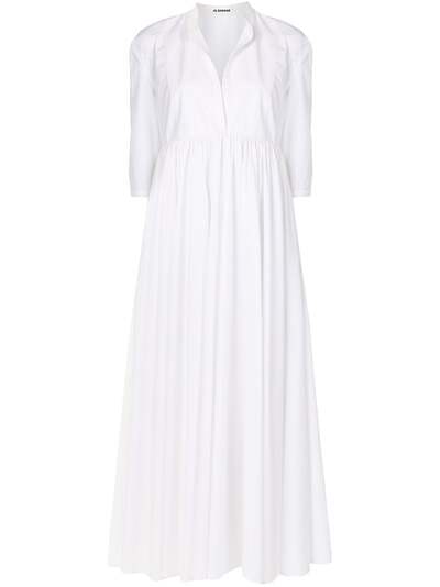 Jil Sander платье-рубашка со сборками