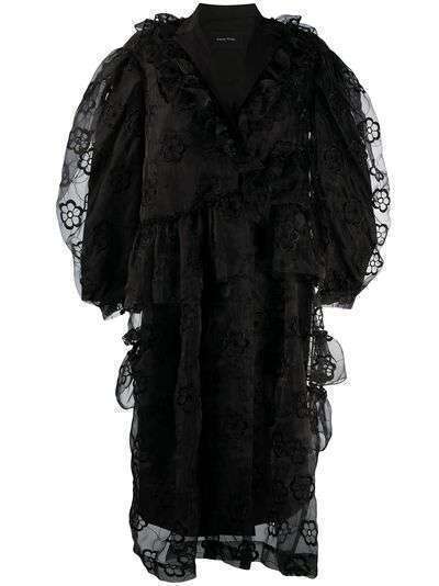 Simone Rocha платье из тюля с цветочной вышивкой
