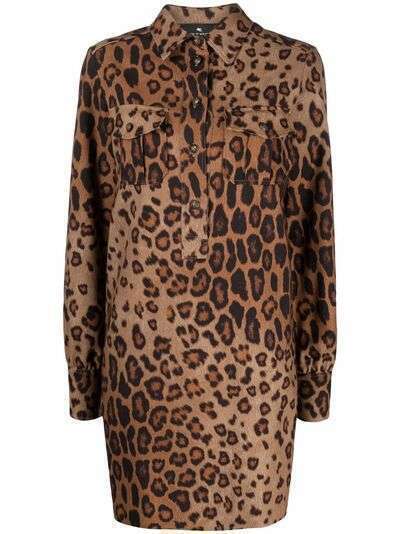 ETRO платье-рубашка с леопардовым принтом