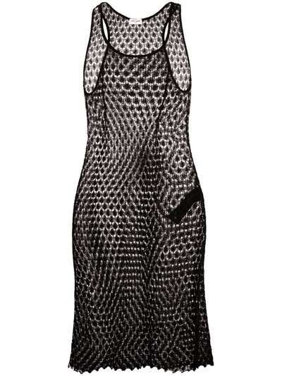 Saint Laurent короткое платье в технике макраме