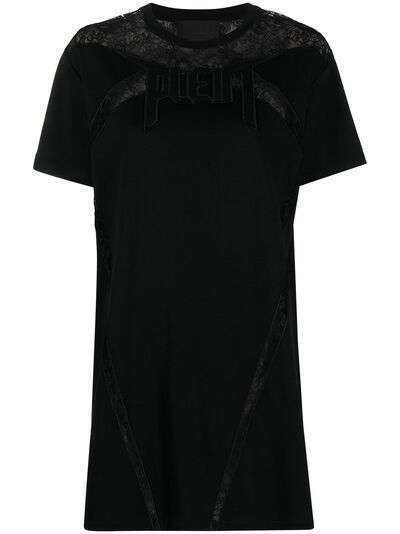 Philipp Plein кружевное платье-футболка