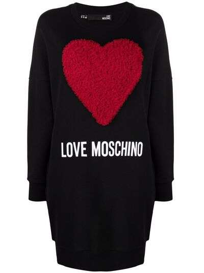 Love Moschino платье-толстовка с аппликацией