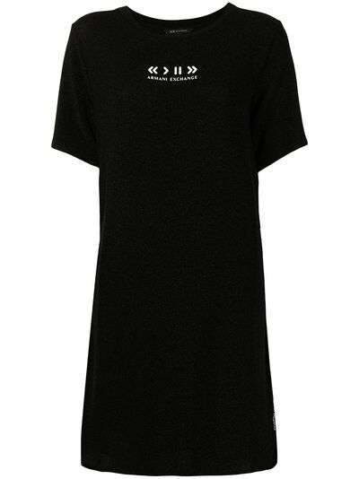 Armani Exchange платье-футболка с эффектом металлик