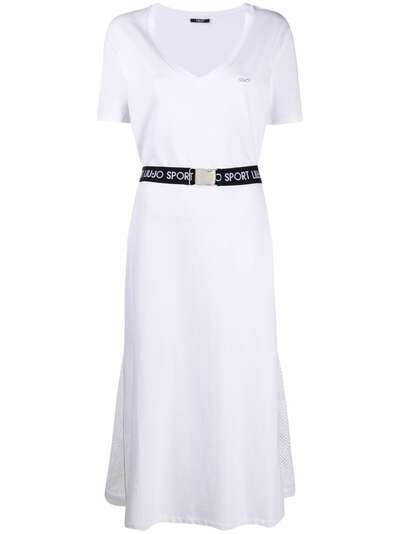LIU JO платье-футболка с сетчатой вставкой