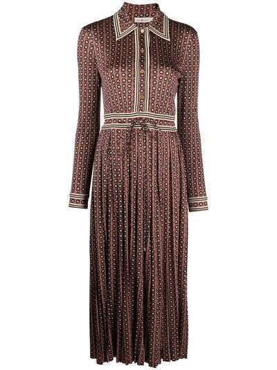 Tory Burch платье-рубашка с геометричным принтом и завязками