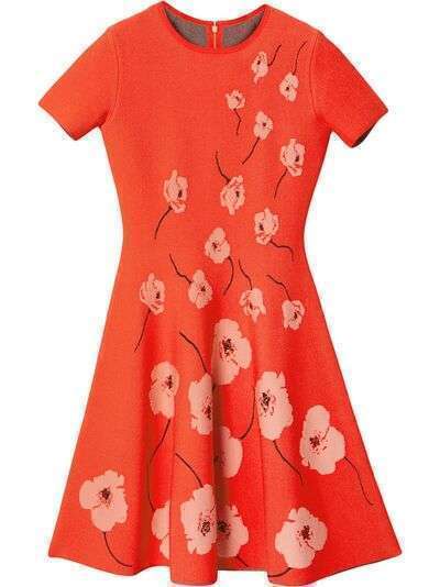 Carolina Herrera расклешенное платье с цветочным принтом
