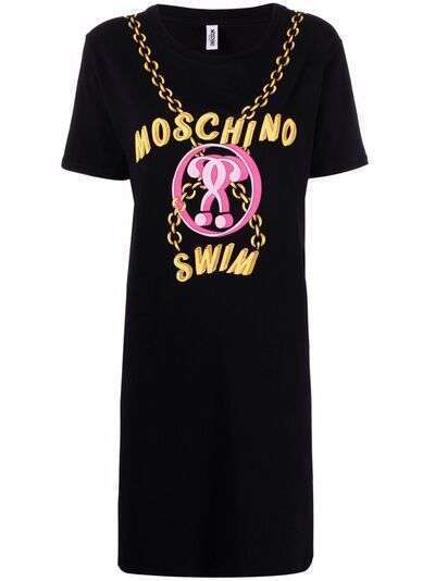 Moschino платье-футболка с логотипом