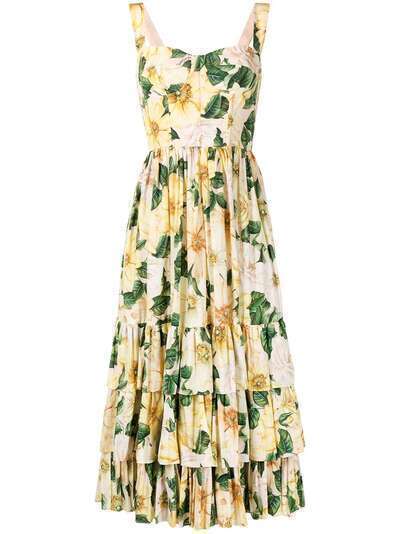Dolce & Gabbana ярусное платье с цветочным принтом