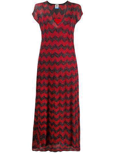 M Missoni трикотажное платье с узором шеврон и блестками