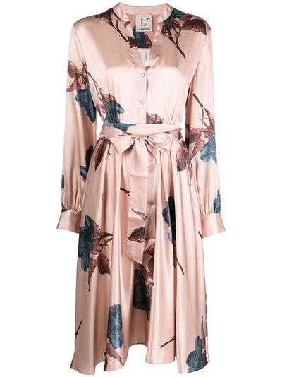 L'Autre Chose шелковое платье с цветочным принтом