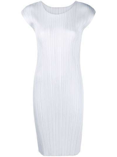 Pleats Please Issey Miyake плиссированное платье с короткими рукавами