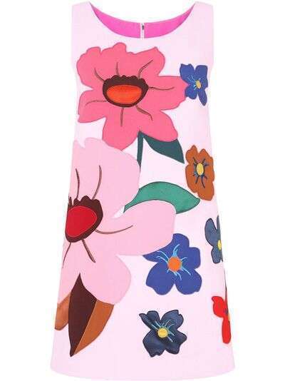 Dolce & Gabbana короткое платье-трапеция с цветочным принтом