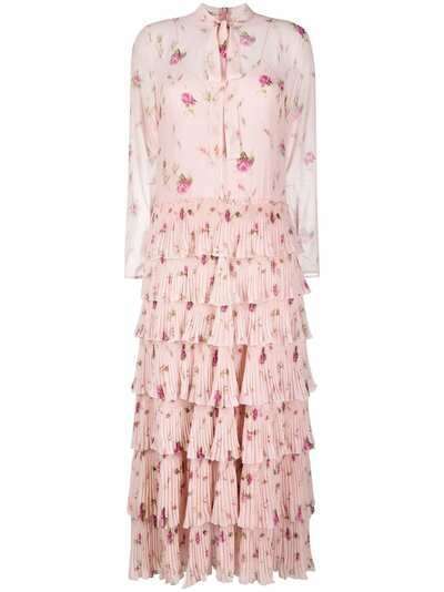 RED Valentino floral-print tiered dress