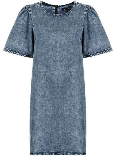 Armani Exchange платье из вареного денима с короткими рукавами