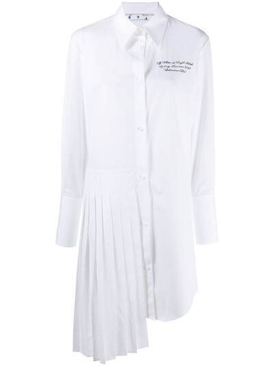 Off-White платье-рубашка с вышитым логотипом