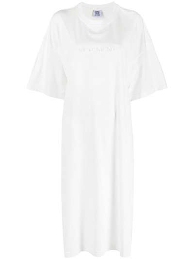 Vetements платье-футболка с вышитым логотипом