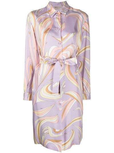 Emilio Pucci платье-рубашка с длинными рукавами и абстрактным принтом