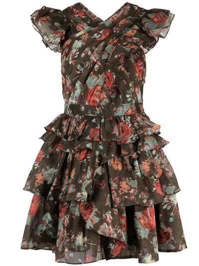 Ulla Johnson платье с цветочным принтом и складками