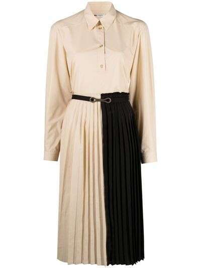 Ports 1961 платье-рубашка в двух тонах с плиссировкой