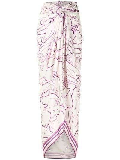 Amir Slama длинная юбка-саронг с абстрактным принтом