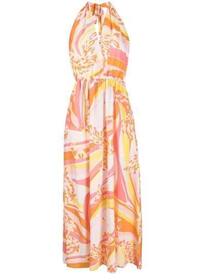 Emilio Pucci пляжное платье с вырезом халтер и принтом Lily
