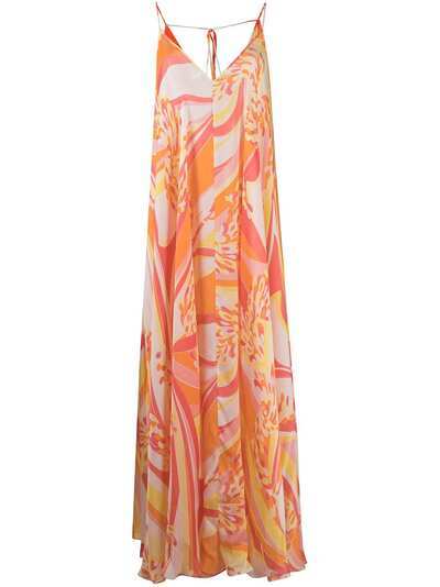 Emilio Pucci длинное пляжное платье с абстрактным принтом