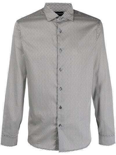 Emporio Armani рубашка с геометричным принтом