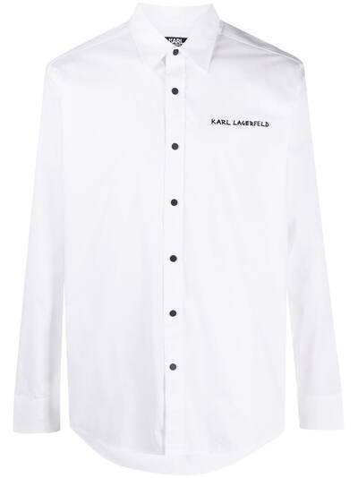 Karl Lagerfeld рубашка с вышитым логотипом