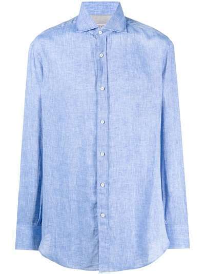 Brunello Cucinelli рубашка с жатым эффектом и закругленным подолом