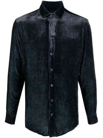 Giorgio Armani рубашка с закругленным подолом и абстрактным принтом