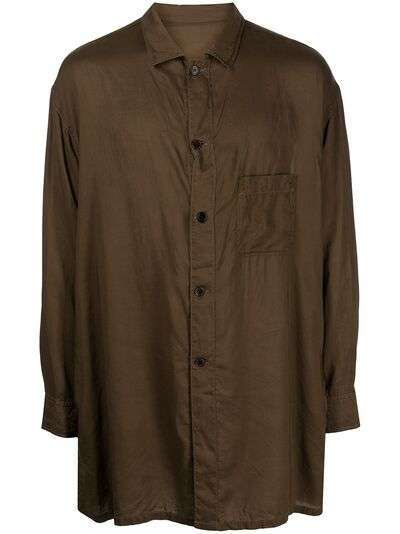 Yohji Yamamoto длинная рубашка с нагрудным карманом