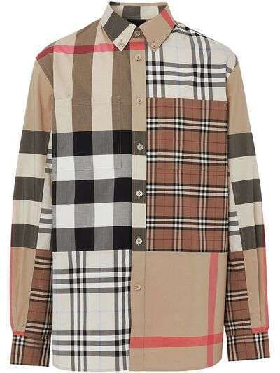 Burberry рубашка в клетку Contrast Check