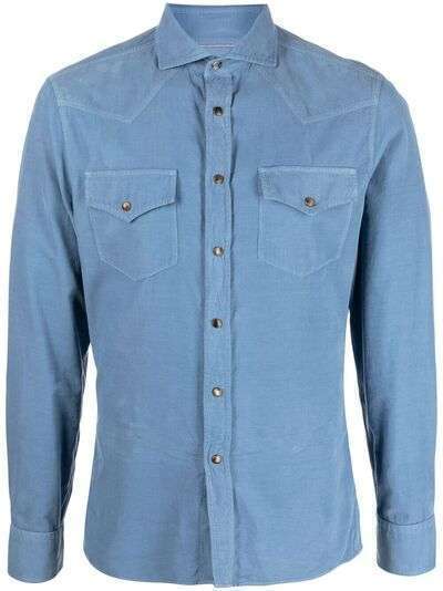 Brunello Cucinelli вельветовая рубашка с карманами