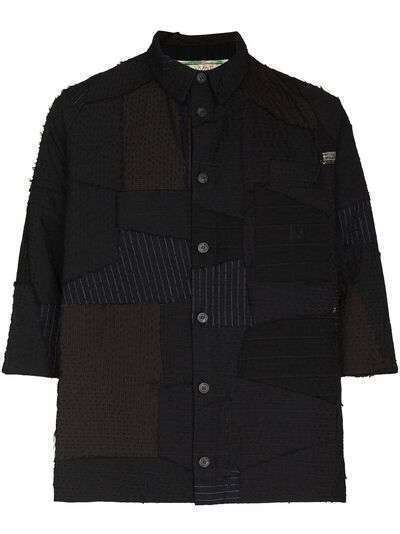 By Walid City patchwork short-sleeve shirt