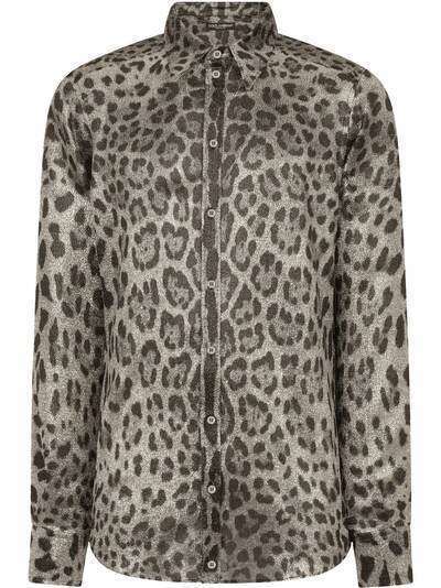 Dolce & Gabbana рубашка с леопардовым принтом