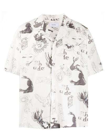 Rhude рубашка Doodle Hawaiian