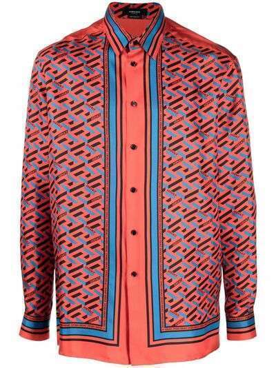 Versace рубашка с геометричным принтом