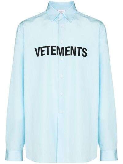 Vetements рубашка с логотипом