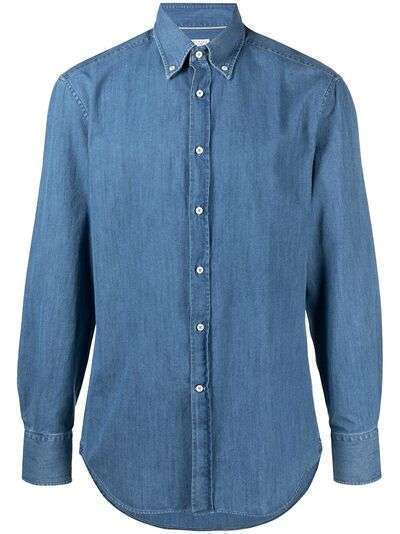 Brunello Cucinelli джинсовая рубашка с воротником на пуговицах
