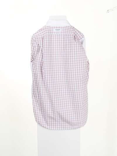 Thom Browne клетчатая рубашка со вставками