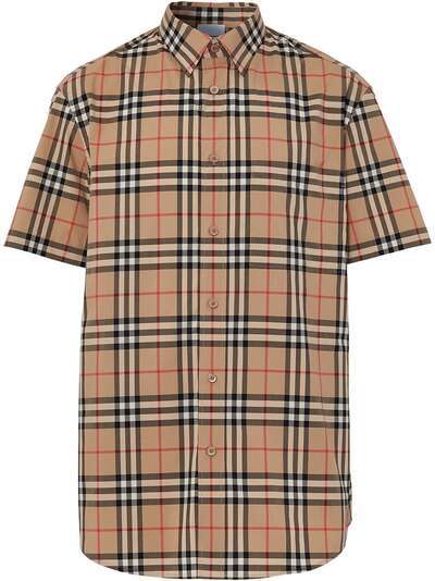Burberry рубашка в клетку Vintage Check с короткими рукавами